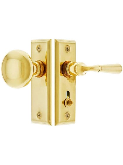 New York Tubular Screen Door Set With in Polished Brass.